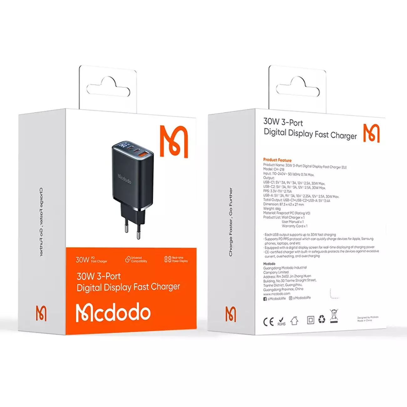 شارژر دیواری 30 واتی مک دودو Mcdodo CH-218