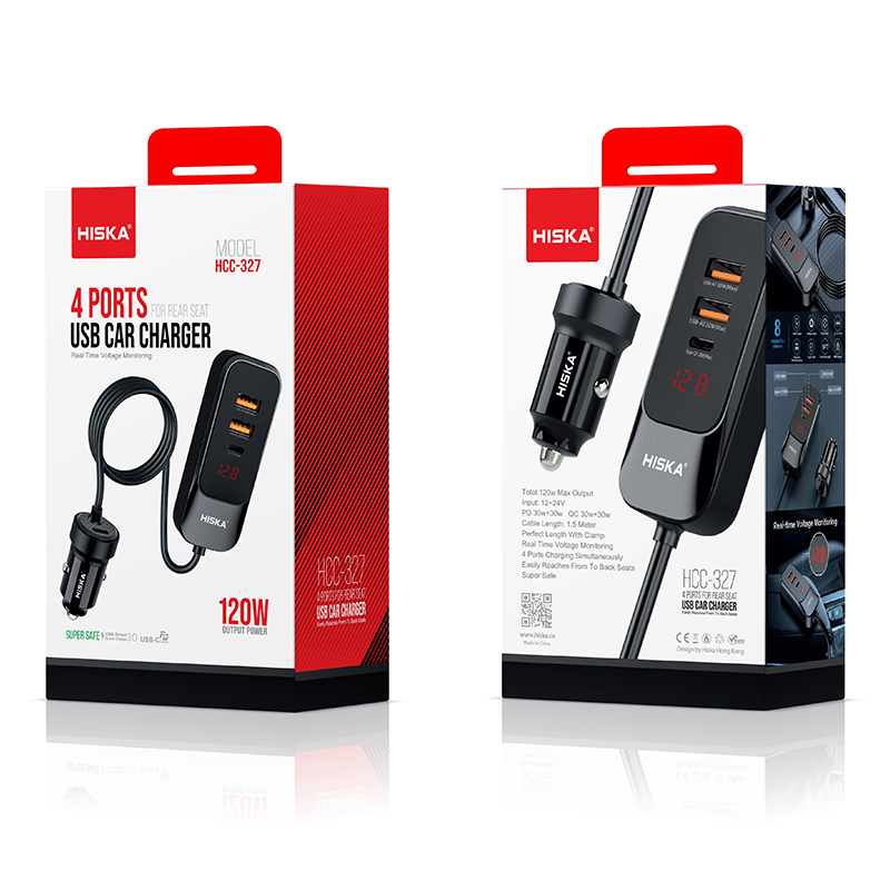 شارژر فندكي 120واتی هیسکا HISKA HCC-327