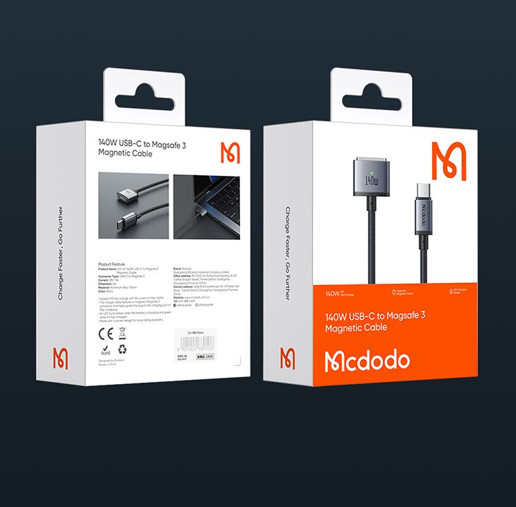 کابل شارژر مگ سیف 140 وات مک بوک مک دودو Mcdodo CA-1470