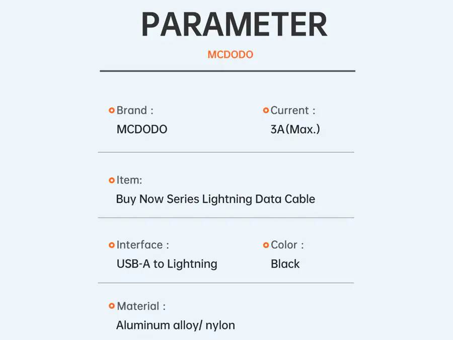 کابل شارژ یو اس بی به لایتنینگ 1 متر مک دودو Mcdodo CA-226