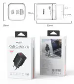 شارژر دیواری فست شارژ Yesido YC65 3Port 3A PD 65W