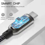 کابل شارژ فست USB به TYPEC LED Digital یسیدو YESIDO CA85 طول 1.2 متر 66 وات