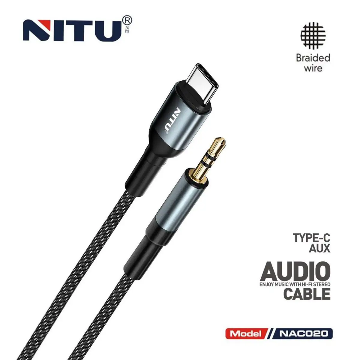 کابل Aux تایپ سی نیتو NITU NAC020 طول 1متر