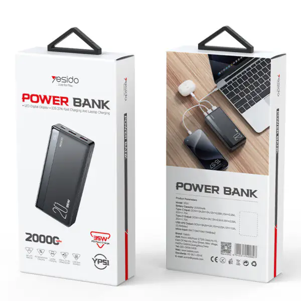 پاوربانک 35واتی 20000 میلی آمپر یسیدو YESIDO YP51