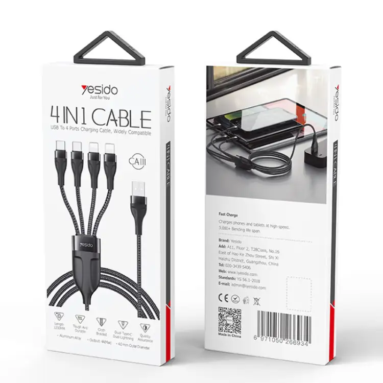 کابل USB چندکاره 1.2 متری یسیدو YESIDO CA111