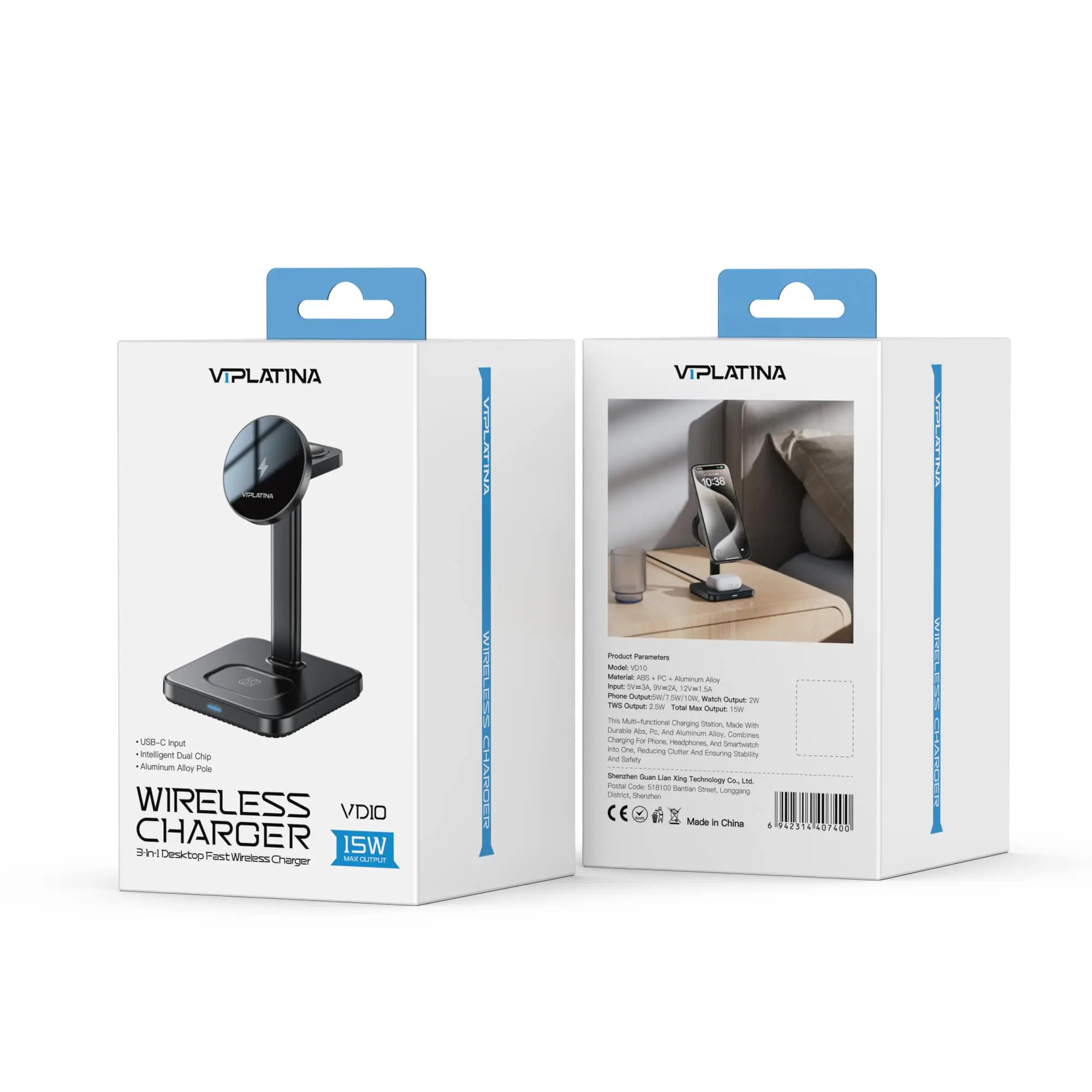 شارژر وایرلس وی آی پلاتینا VIPLATINA VD10